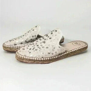 Toni Pons Originals Beige Sequin Slide Espadrille Size 8 / EU 38